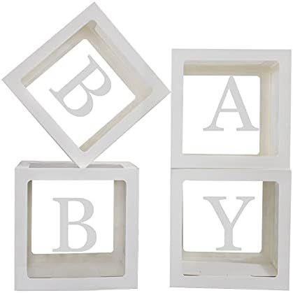 Baby Boxes with Letters for Baby Shower,Clear Baby Shower Decorations Block Boxes,Transparent Bal... | Amazon (US)