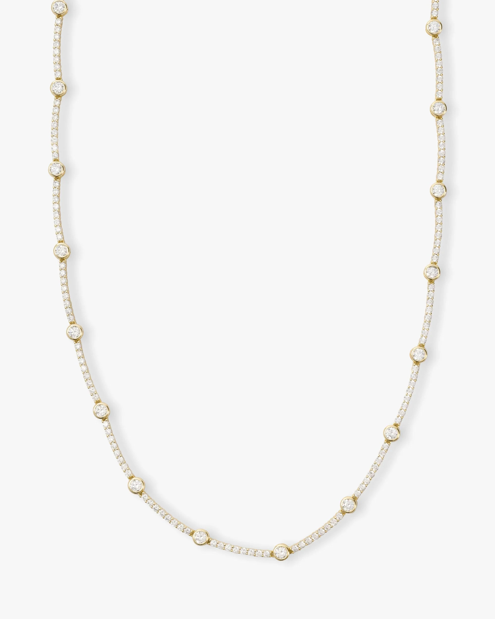 She's an Icon Station Necklace - Gold|White Diamondettes | Melinda Maria Jewelry