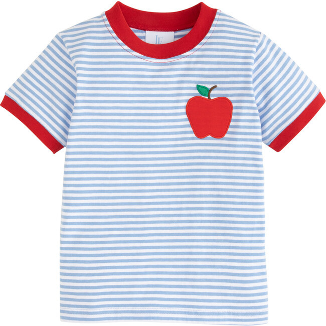 Little English | Applique T-Shirt, Apple (Stripes, Size 2Y) | Maisonette | Maisonette