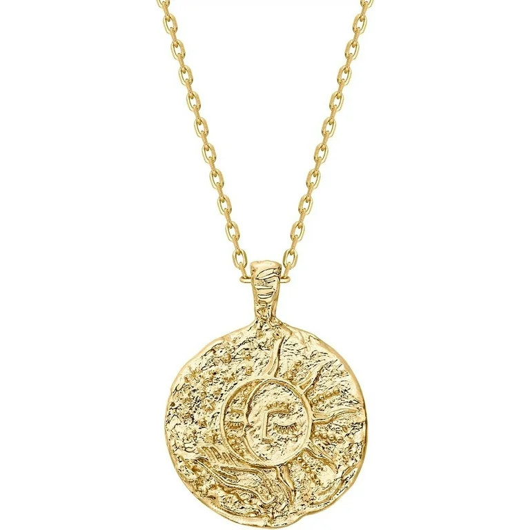 PAVOI 14K Yellow Gold Plated Byzantine Engraved Coin Necklace Sun & Moon Bohemian Pendant for Wom... | Walmart (US)