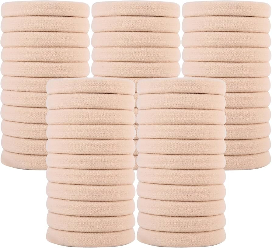 50PCS Large Blonde Hair Ties, Seamless Hair Bands, Soft Elastic Hair Ponytail Holders, No Damage,... | Amazon (US)