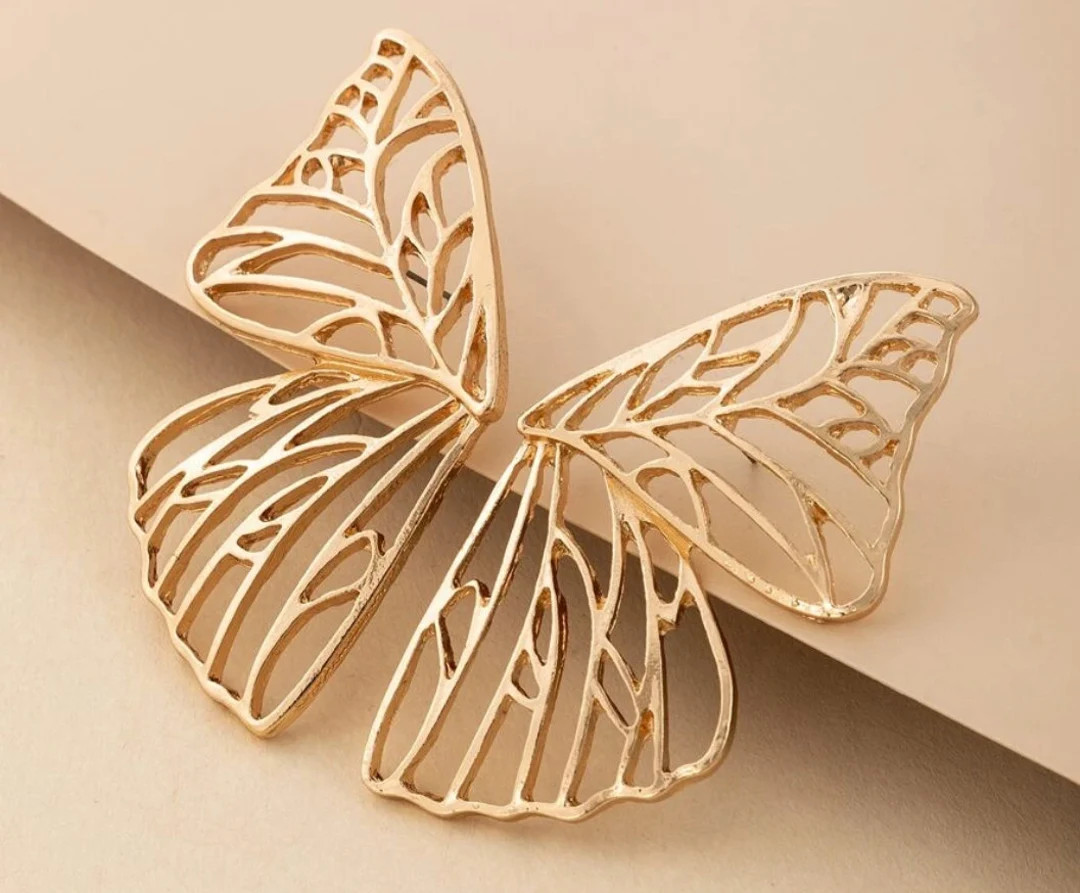 BUTTERFLY Statement Earrings/ Butterfly Stud Earring/ Large - Etsy | Etsy (US)
