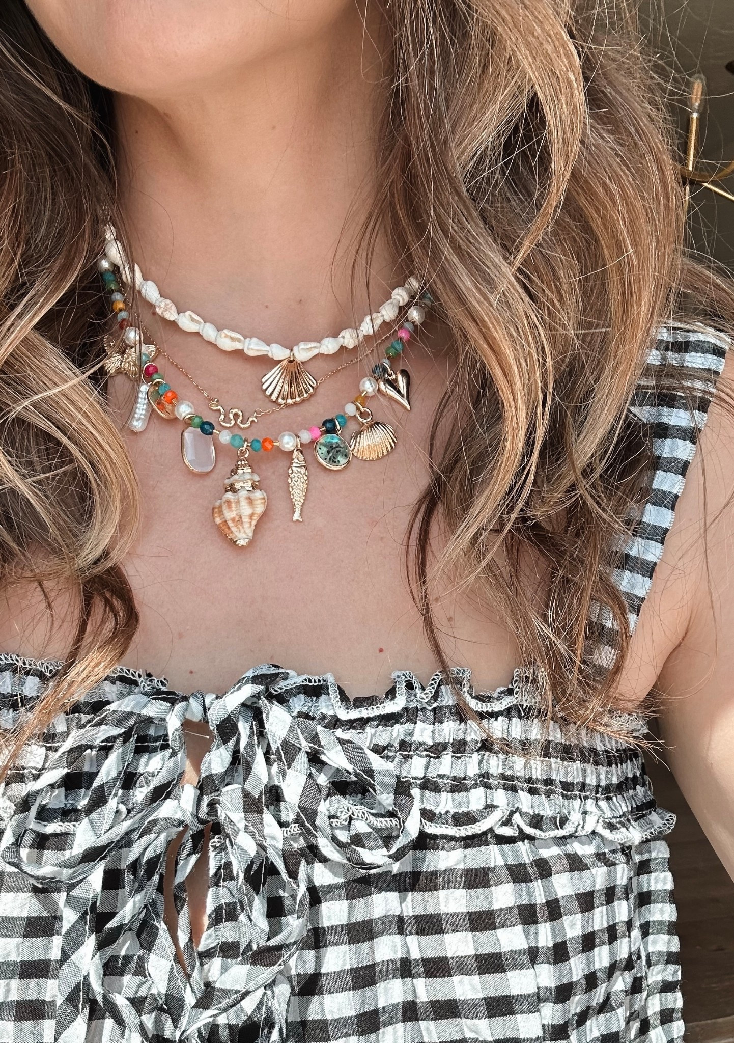 Summer necklace stack 🐚🦪🦀 colorful necklace from tjmaxx, snake necklace from salt and sun jewelry!

#LTKFindsUnder50