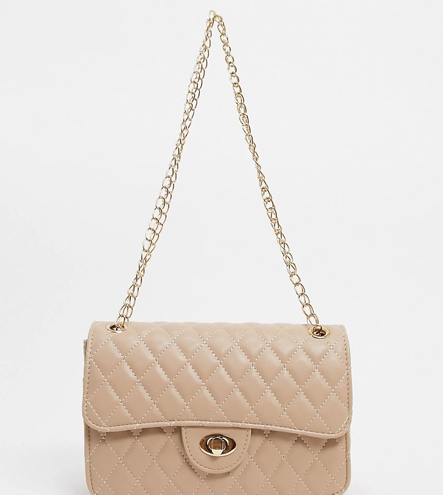 My Accessories London Exclusive quilted chain cross body bag in camel-Beige | ASOS (Global)