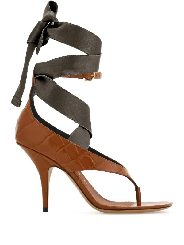 Ferragamo 95mm ribbon-detail Sandals | Neutrals | FARFETCH | Farfetch Global