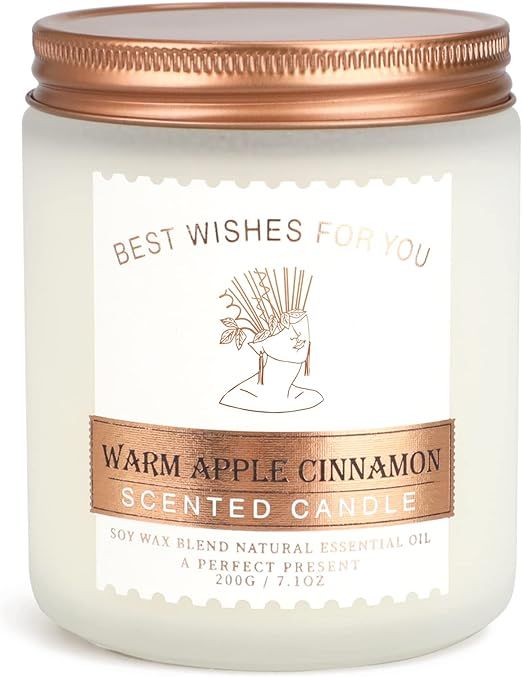 Christmas Scented Candles Gifts for Women, Cinnamon & Apple Candles for Home Decoration, Soy Wax ... | Amazon (US)