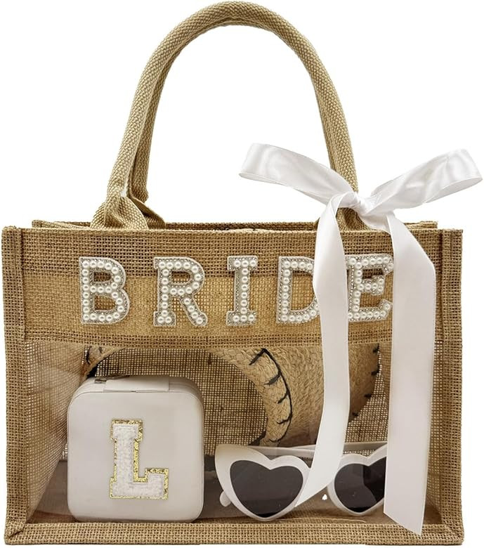 Bride Tote Bag Bride to be Beach Bag Bachelorette Party Bridal Shower Wedding Honeymoon Gift Bag | Amazon (US)