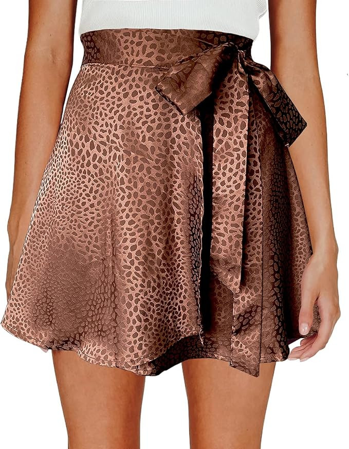 Arjungo Women's Self Belted Overlap Adjustable Wrap Tie Knot Belt High Waist Satin Soft Silky Ska... | Amazon (US)