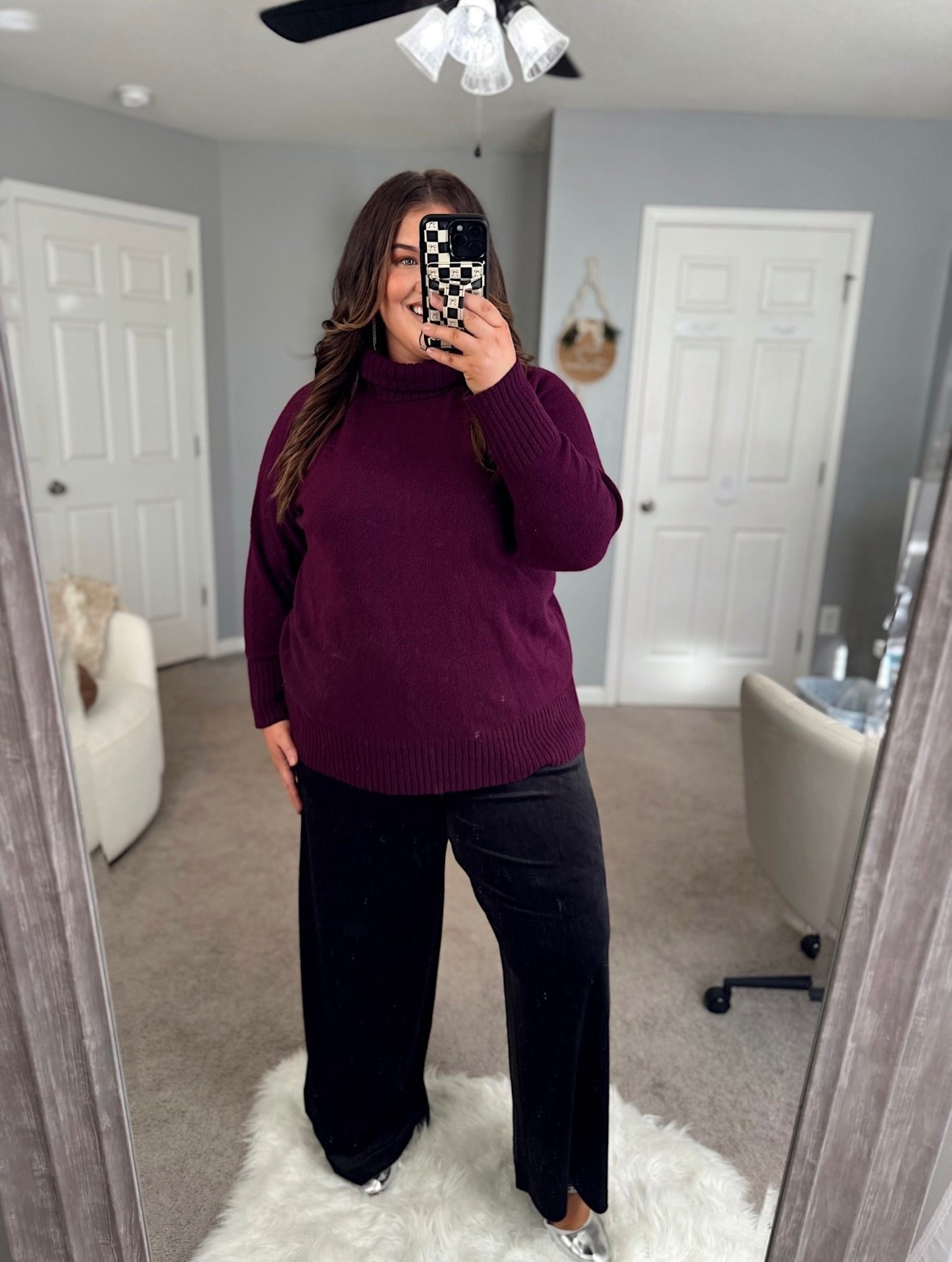 I’m loving this Old navy outfit for a holiday party and this sweater is only $18 right now. I paired it with these wide leg pants are so comfy. I love the hit of glam with these silver flats. 
Holiday outfit inspo, casual holiday party outfit inspo 

#LTKHoliday #LTKFindsUnder50 #LTKPlusSize
