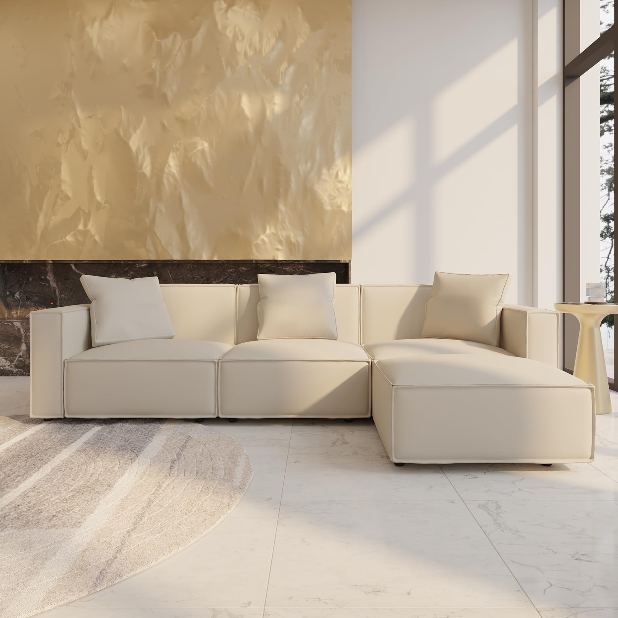 Acanva Luxury Modular Sectional Living Room Sofa Set, Modern Minimalist Style Couch with Ottoman ... | Amazon (US)