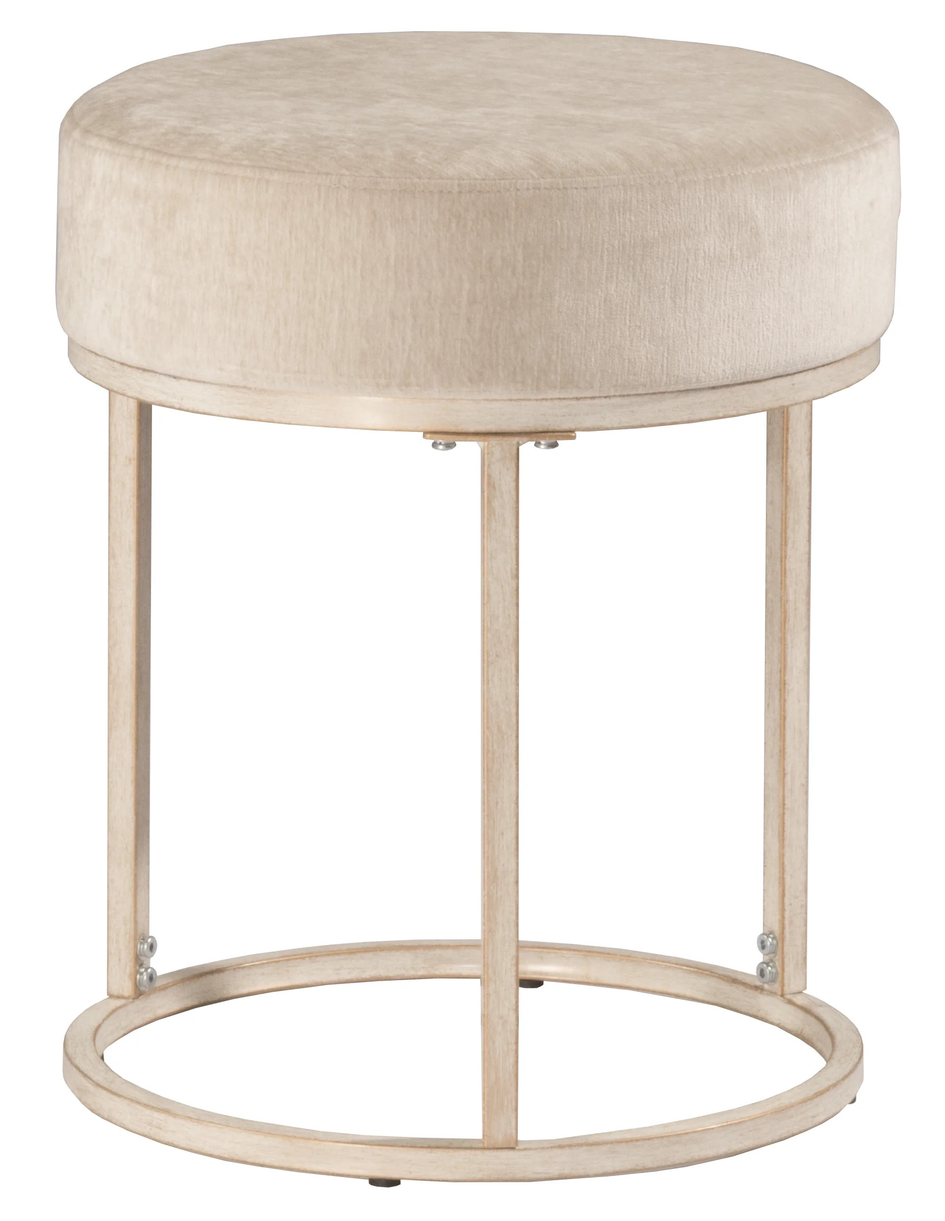 Hillsdale Furniture Swanson Metal Upholstered Vanity Stool, Bone White | Walmart (US)