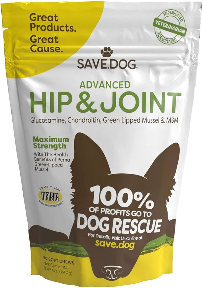 SAVE.DOG Chewable Hip and Joint Supplement for Dogs - with Glucosamine for Dogs Joint Pain Relief... | Amazon (US)