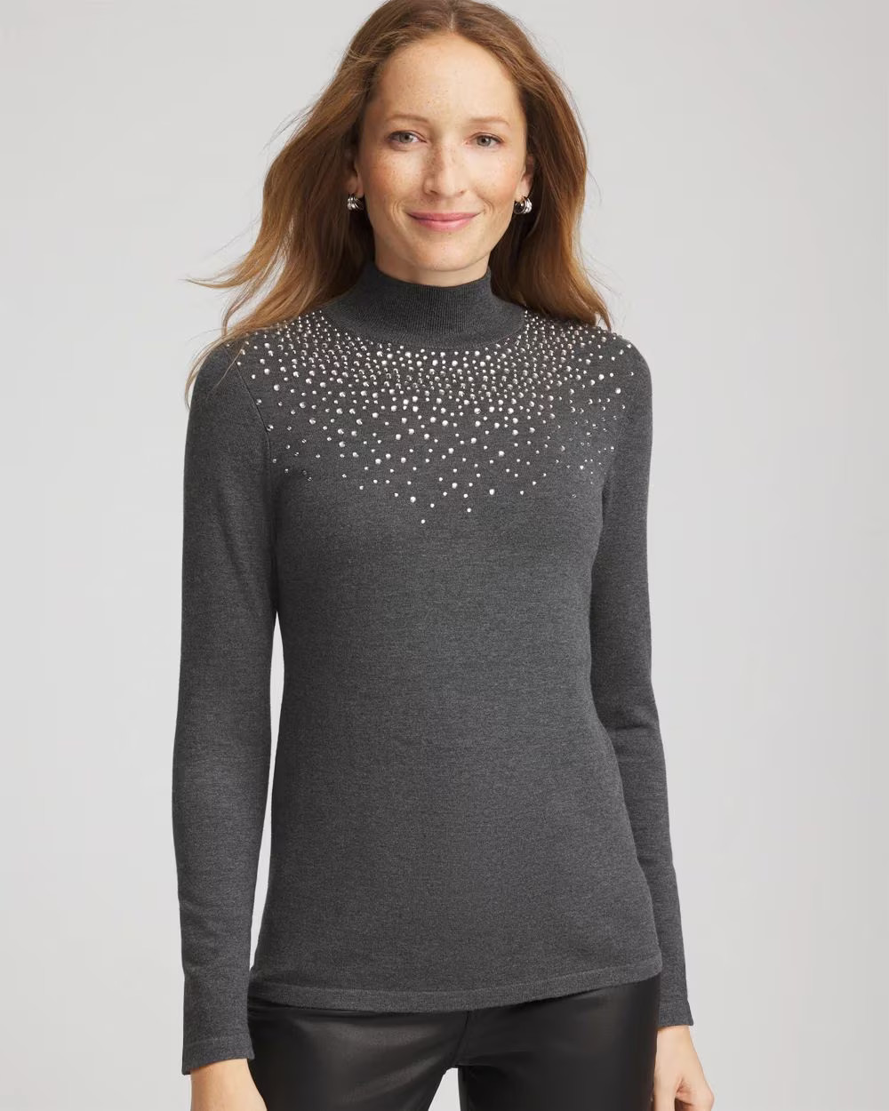 Ella Rhinestone Mockneck Sweater | Chico's