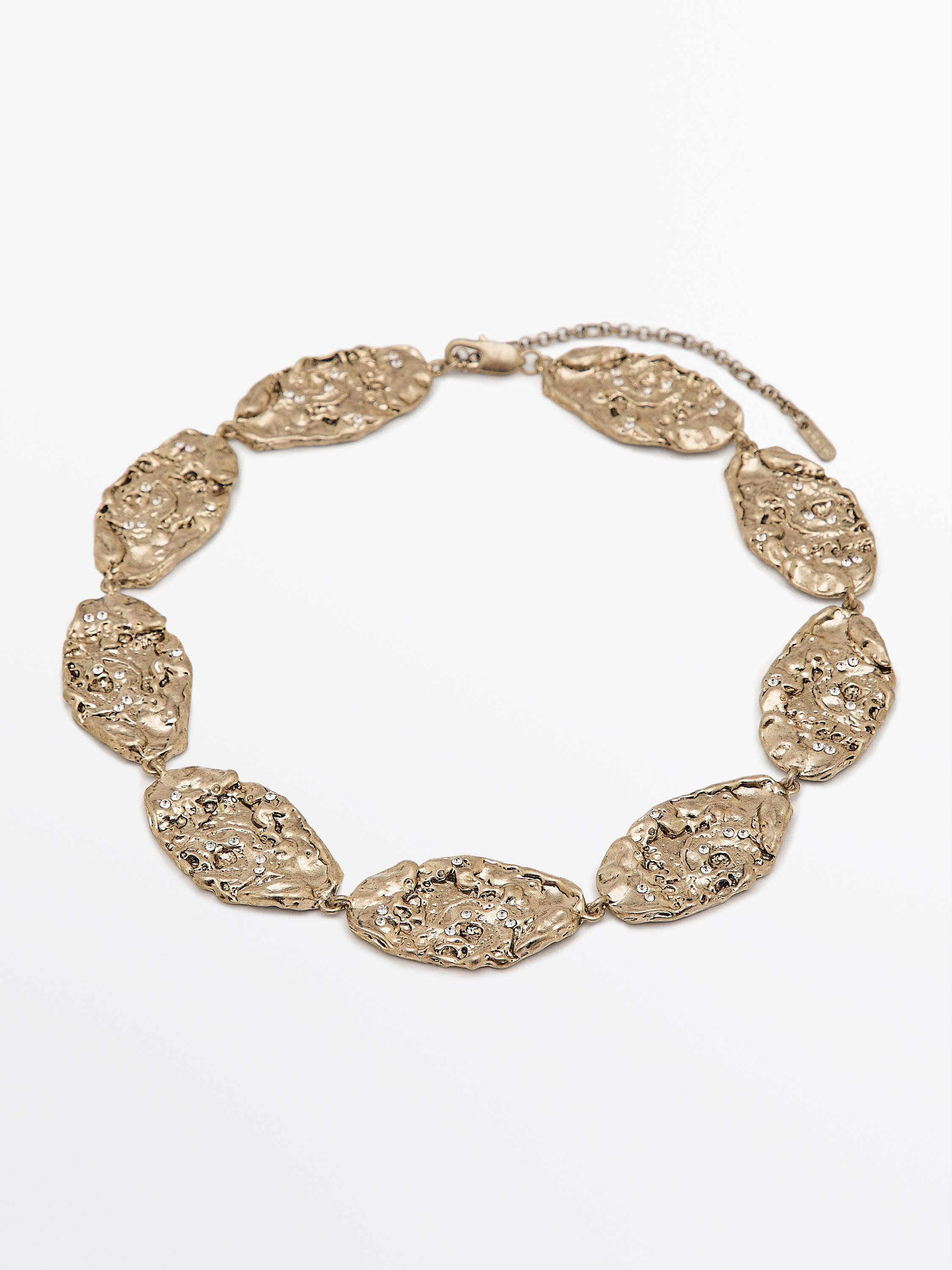 Halskette mit Steineffekt und Strass | Massimo Dutti DE