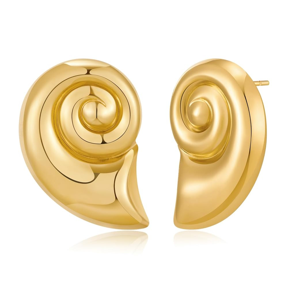 Gold Starfish Earrings for Women Beach Ocean Style Trendy Shell Dangle Earrings for Vacation Chun... | Amazon (US)