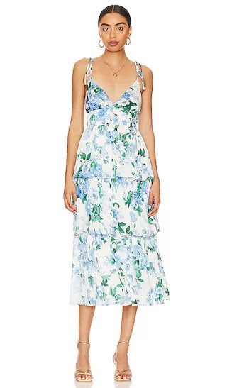 Lisette Midi Dress in Blue Multi | Revolve Clothing (Global)