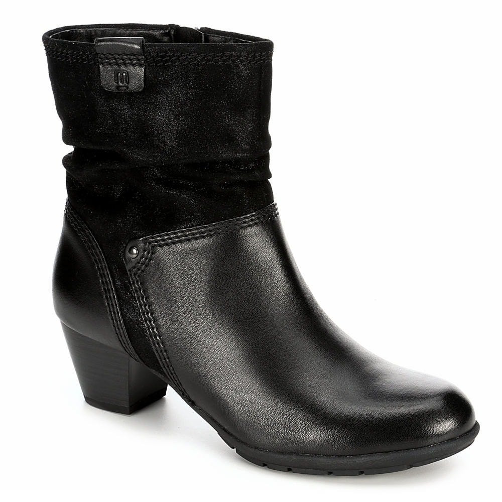 Medicus Womens Jil Heeled Zip Up Slouch Ankle Boot Shoes, Black, US 7.5 | Walmart (US)