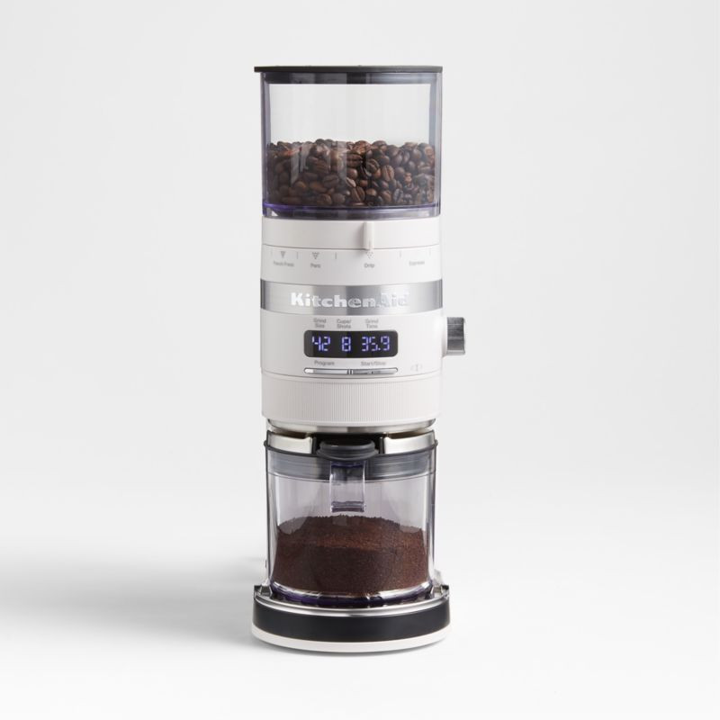 KitchenAid Matte Milkshake White Burr Coffee Grinder + Reviews | Crate & Barrel | Crate & Barrel
