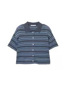 Striped knit polo shirt | PULL and BEAR UK