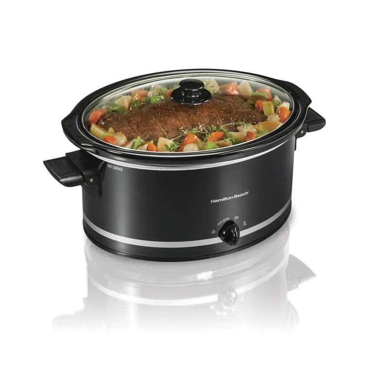 Hamilton Beach 8 Qt Slow Cooker, Stoneware Crock with Removable Pot, Black | Walmart (US)