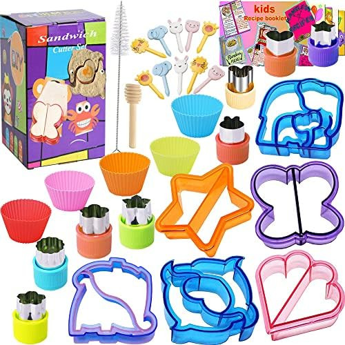 Sandwich Cutter Set for Kids,Fruit Vegetable Bread Cheese Shape Cutters Mold Great for Lunchbox a... | Amazon (US)