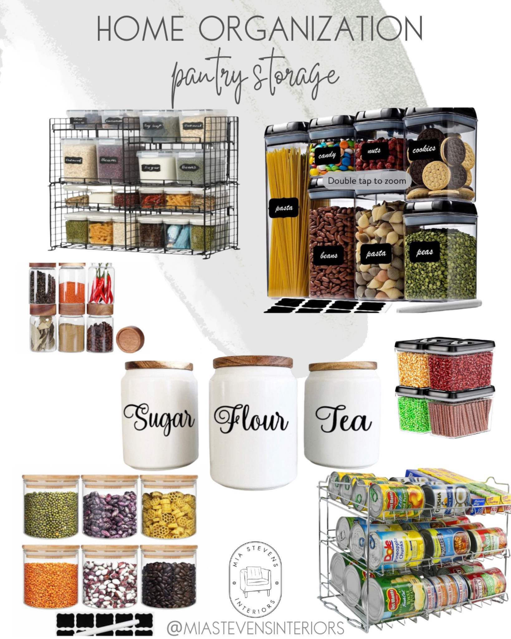 Organizing your pantry is so easy with the help of these functional, yet beautiful, containers and racks.