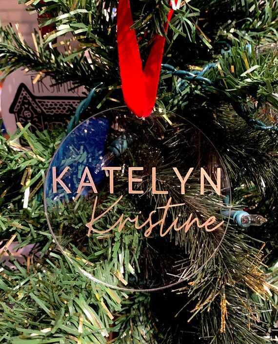 Personalized Name Clear Acrylic Christmas Ornament | Etsy (US)