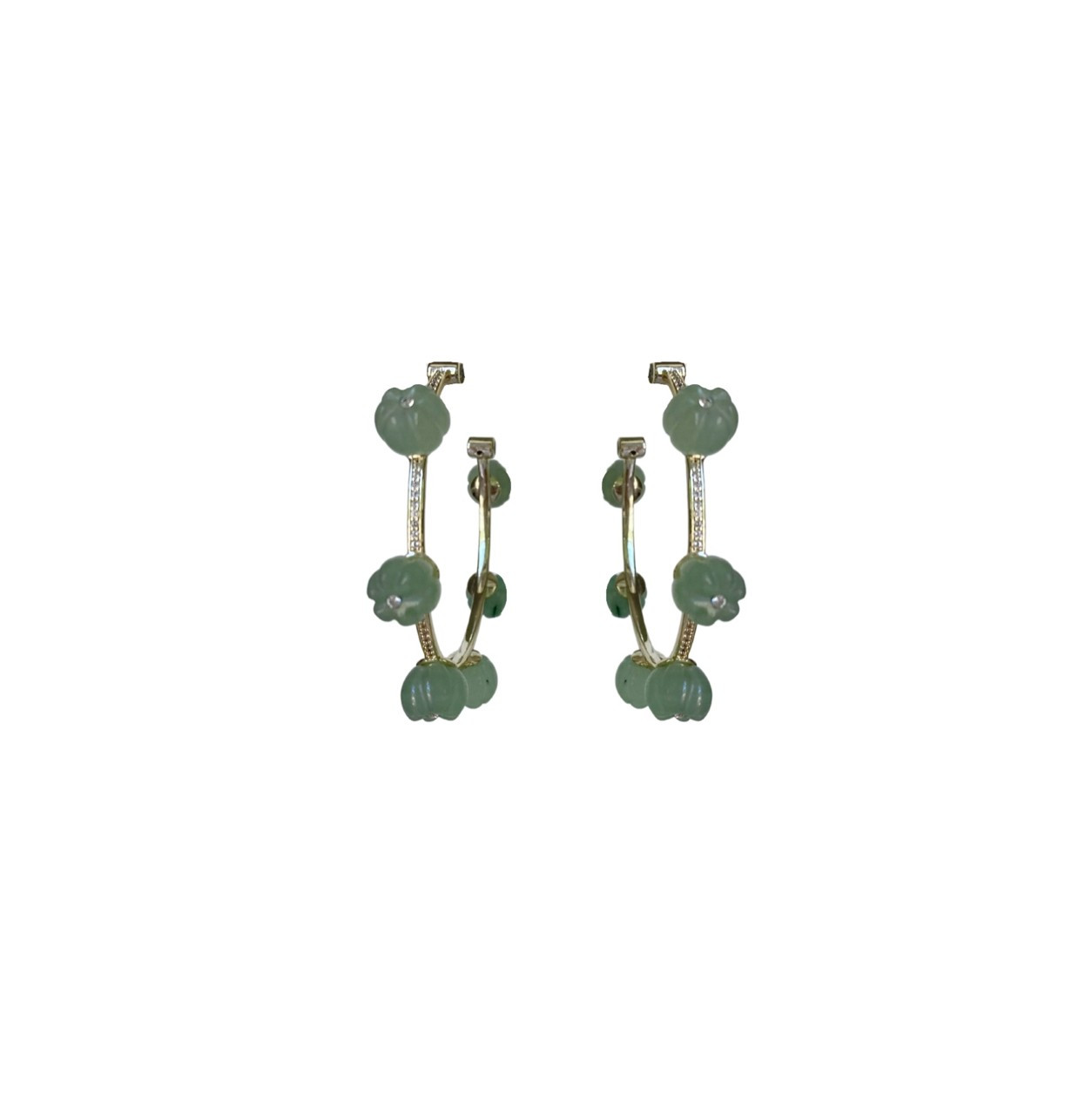 embellished jade hoops | Nicola Bathie Jewelry
