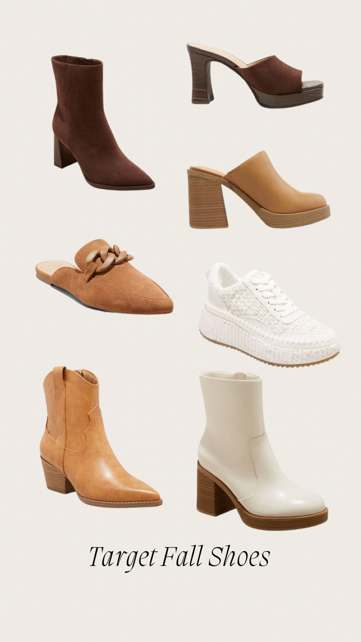 Labor Day sale on fall shoes at Target! 

Helped mules, western booties, white booties, chocolate brown suede booties, white sneakers, dolce vita dupe, pointed toe flats, mule flats, slip on, platform boots, pointed toe booties, target, fall shoes 

#LTKunder50 #LTKstyletip #LTKSale