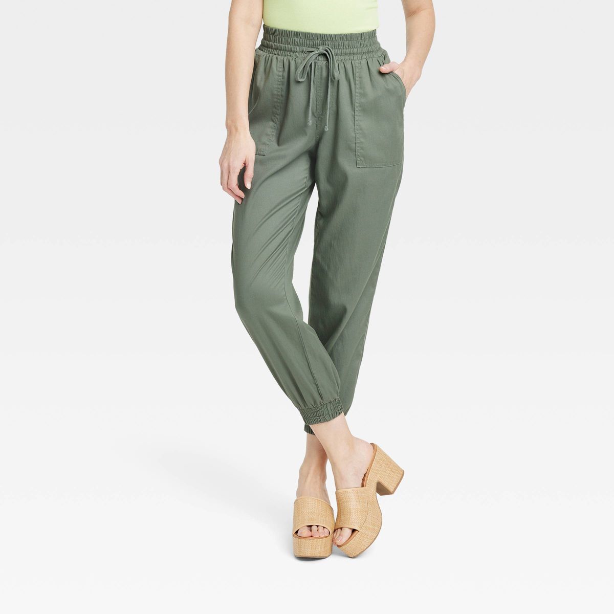 Women's High-Rise Modern Ankle Jogger Pants - A New Day™ Teal S | Target