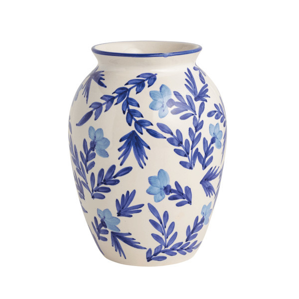 Mud Pie Large Blue Vines Vase | Stoneware | Mud Pie