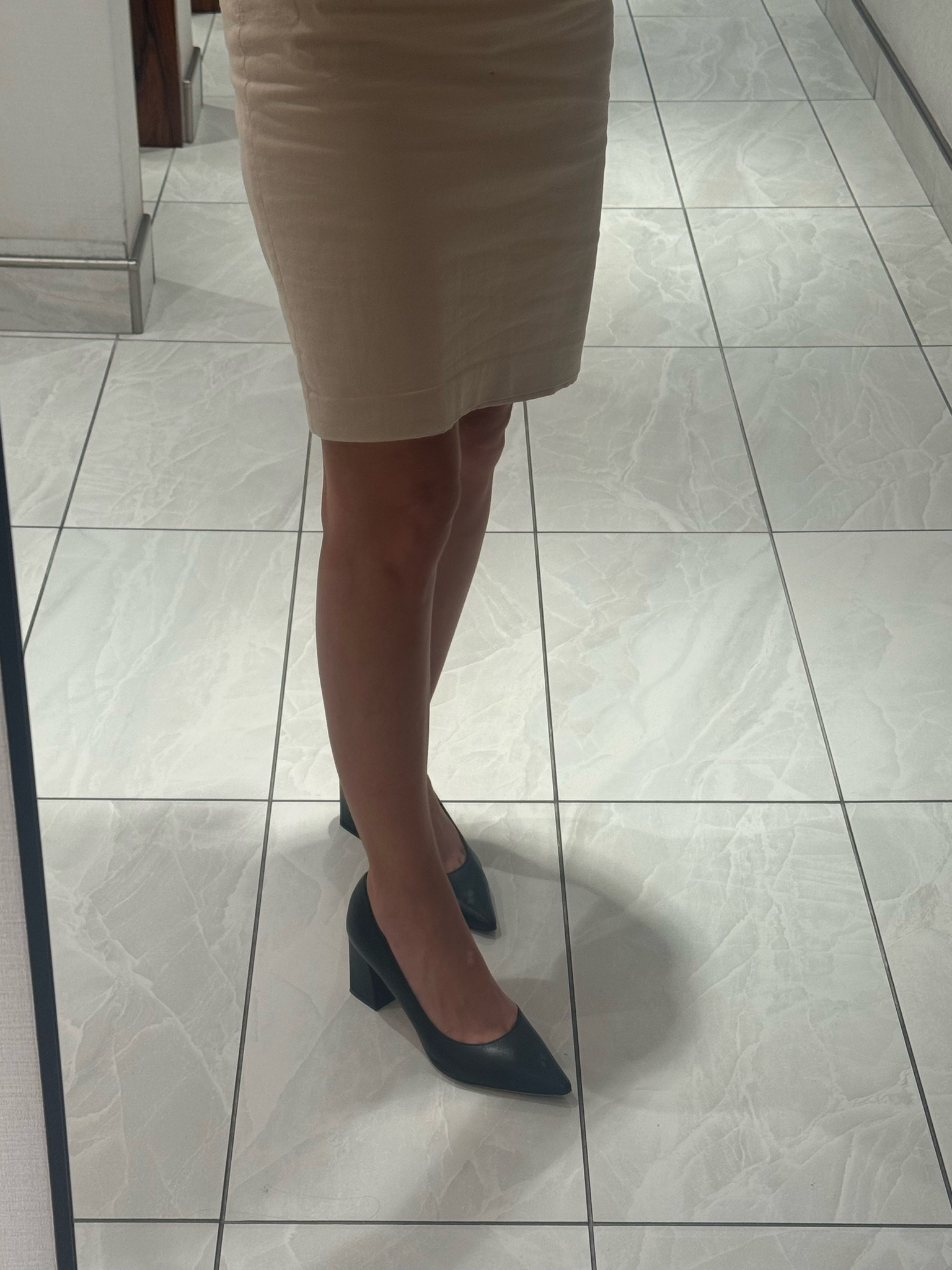 comfortable work shoes 
love a block heel when I am on my feet all day

#LTKootd #LTKWorkwear #LTKgrwm