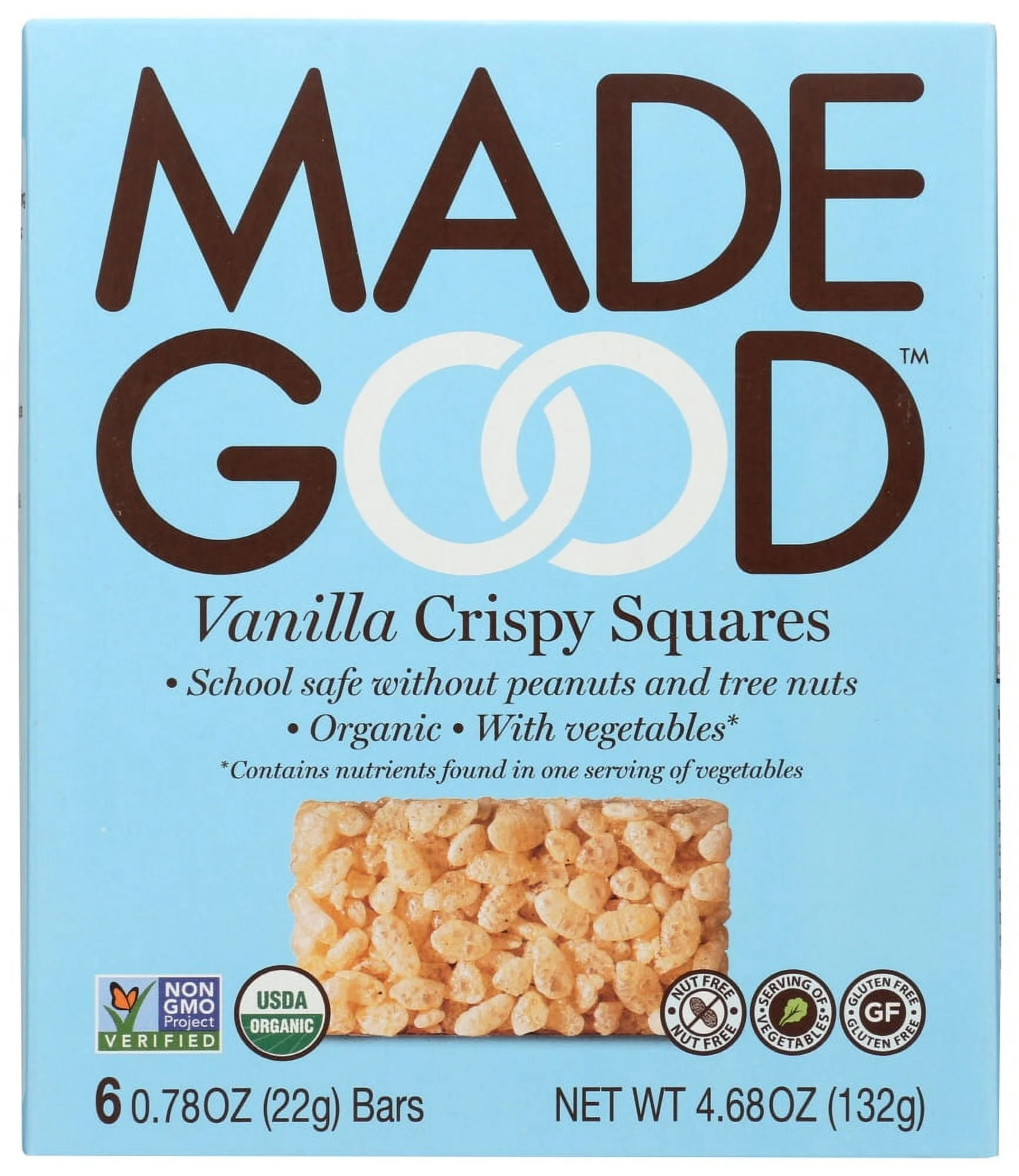 MADEGOOD VANILLA CRISPY SQUARES, 6 BARS | Walmart (US)