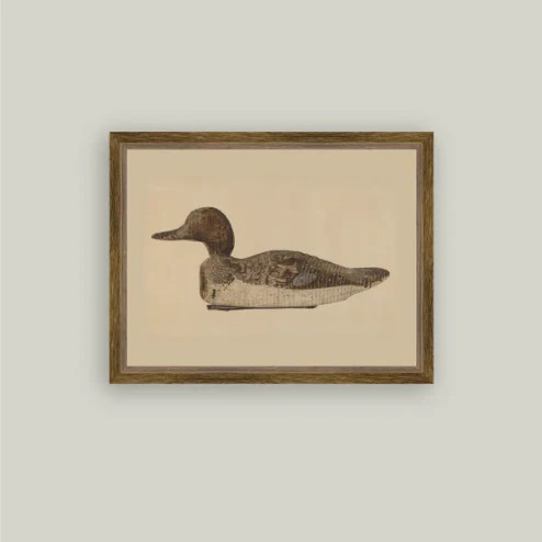 Wooden Duck Decoy Framed Antique Inspired Art | By Luxe B Co. | luxe bCO