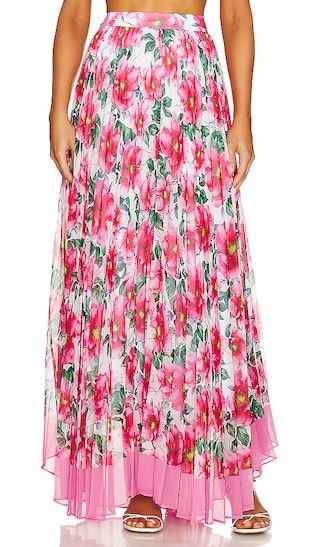 Katz Pleated Maxi Skirt in High Tea Floral | Revolve Clothing (Global)