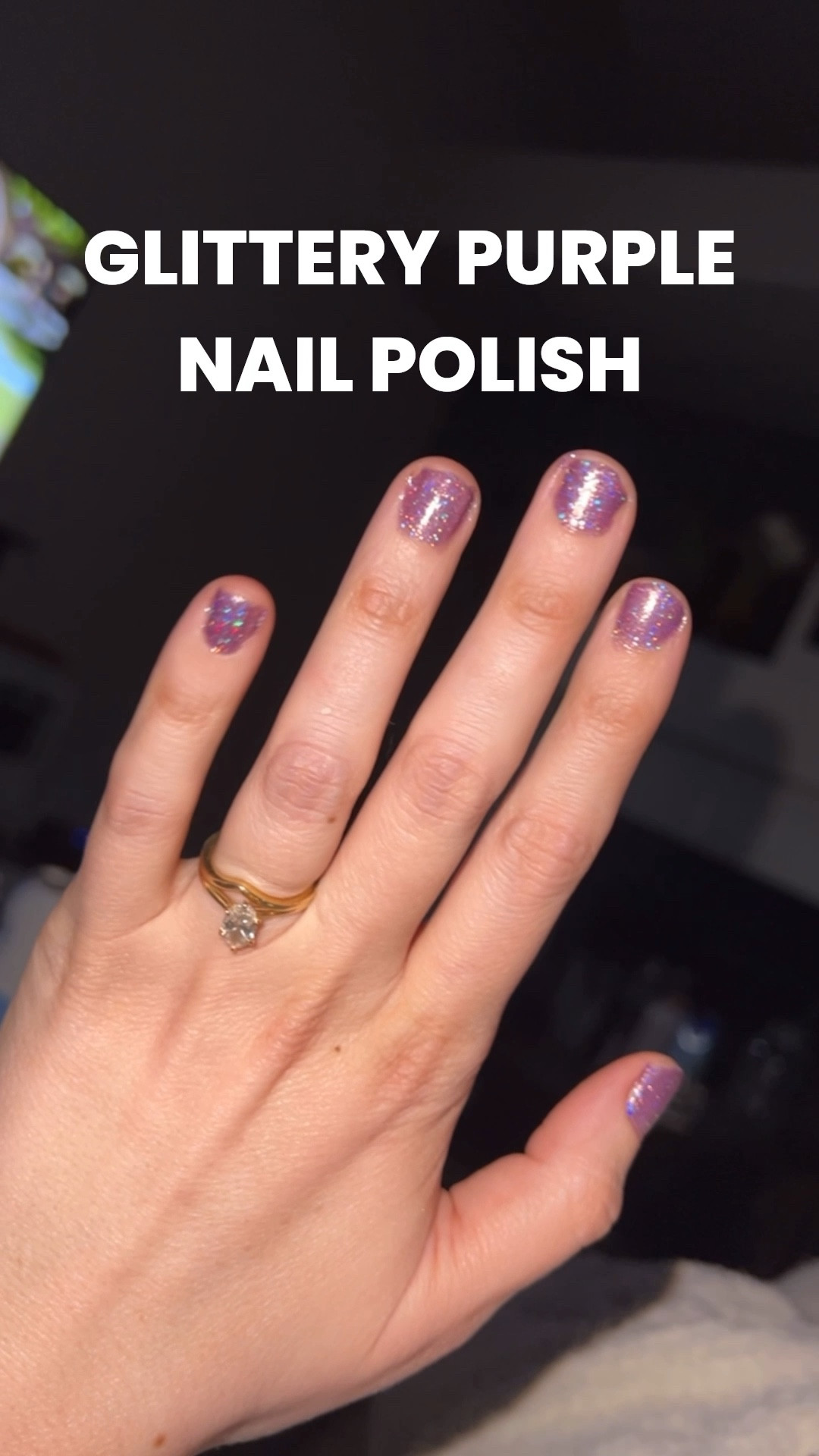 Glittery Purple Nail Polish. 

#LTKootd #LTKBeauty