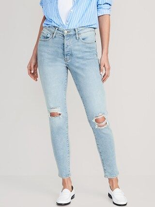 High-Waisted Button-Fly OG Straight Extra-Stretch Ankle Jeans for Women | Old Navy (US)