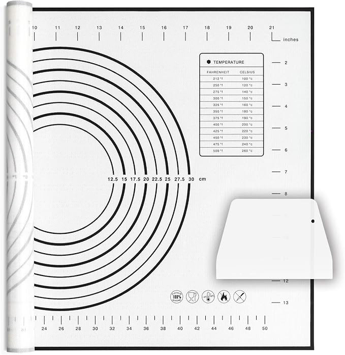 Silicone Baking Mat Non Slip Pastry Mat with Measurement Non Stick BPA Free Baking Mat Sheet for ... | Amazon (US)