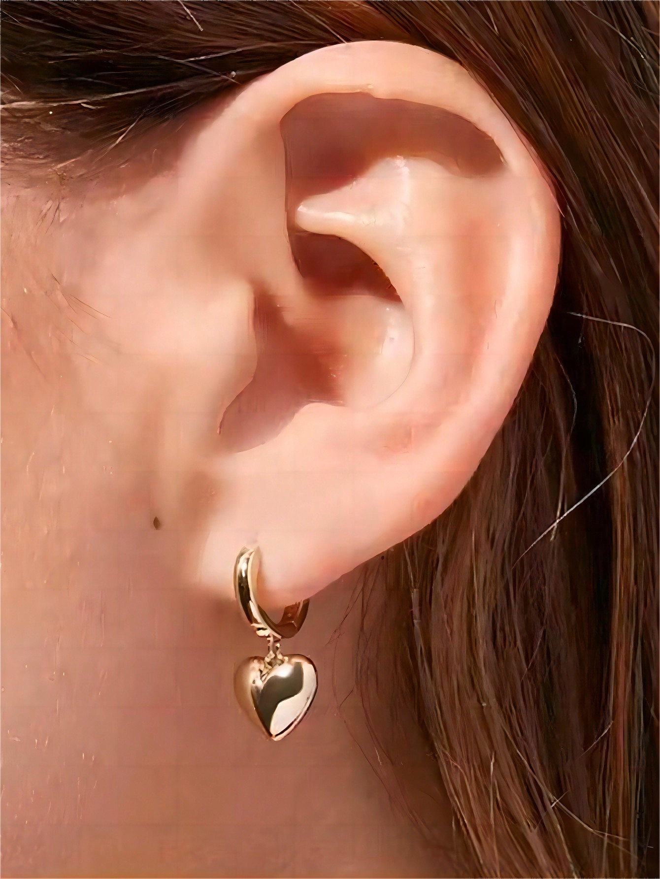 1pair Fashionable Simple Heart Shaped Pendant Drop Earrings In Minimalist Style | SHEIN