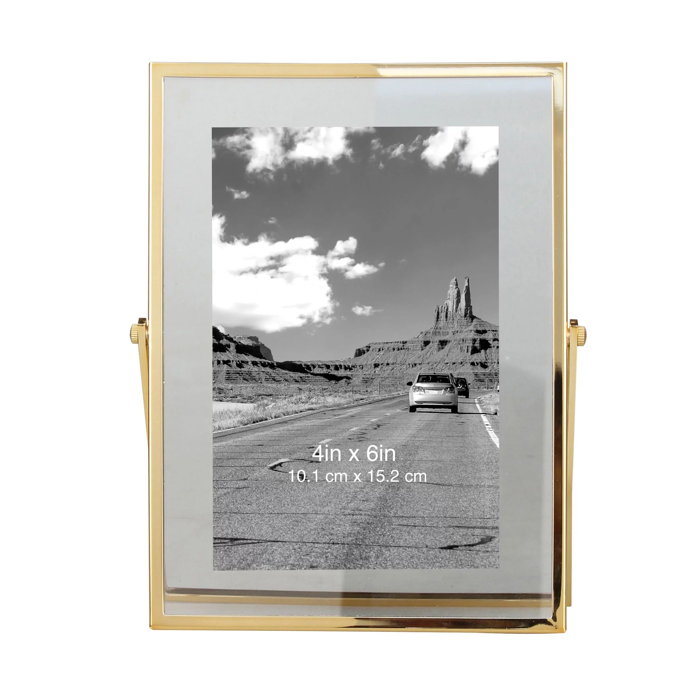 Better Homes & Gardens 4" x 6" Rectangle Metal Tabletop Floating Picture Frame, Gold | Walmart (US)