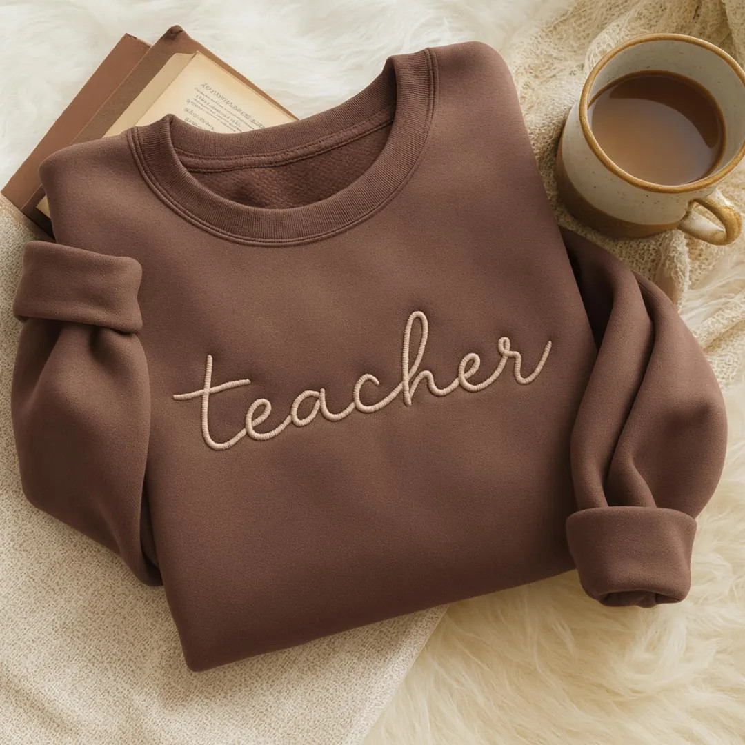 Embroidered Teacher Sweatshirt, Back to School Gift - Etsy | Etsy (US)