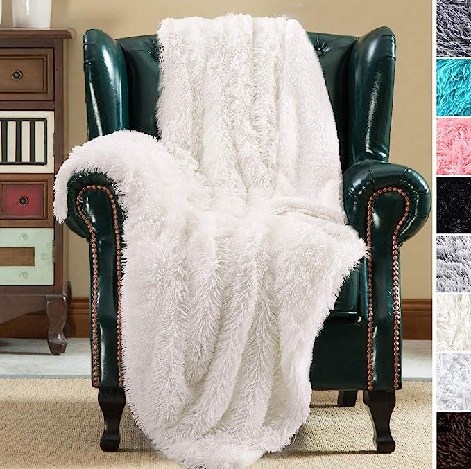 JOYFEEL Shag with Sherpa Reversible Warm Throw Blanket, Ultra Soft, Cozy Plush Luxury Fuzzy Longf... | Amazon (US)