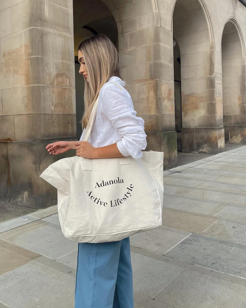 Active Lifestyle Tote Bag - Cream/Black | Adanola UK