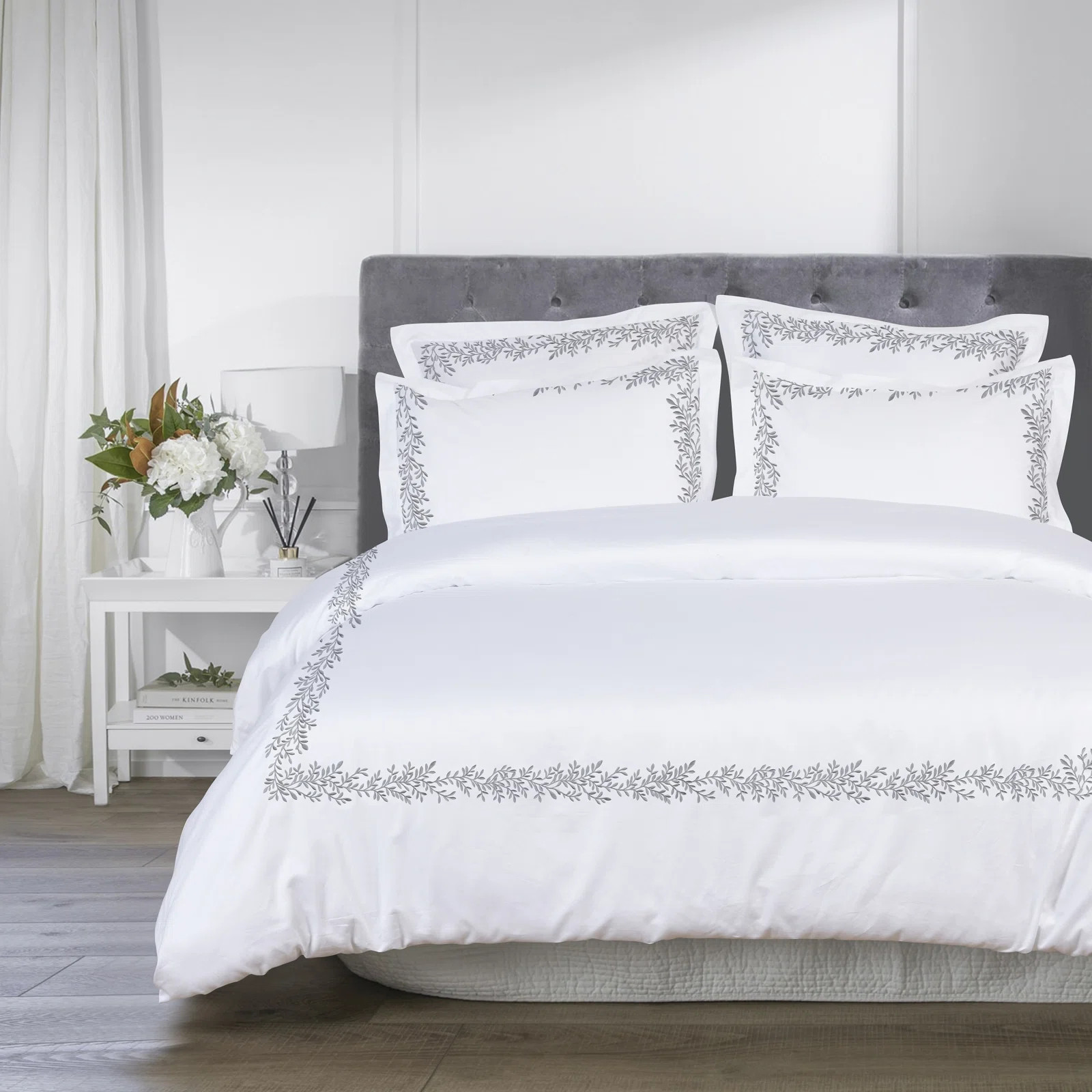 Benna Cotton Sateen Duvet Cover Set | Birch Lane