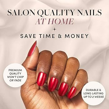 Glamnetic Press On Nails - Cherry Glaze | Short Round Bright Cherry Red Nails with a Glaze Finish... | Amazon (US)
