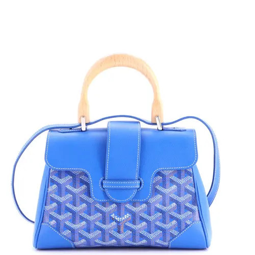 Pre-Owned Goyard Saigon Top Handle Bag Coated Canvas with Leather Mini in Blue at Nordstrom, Size X-Small | Nordstrom