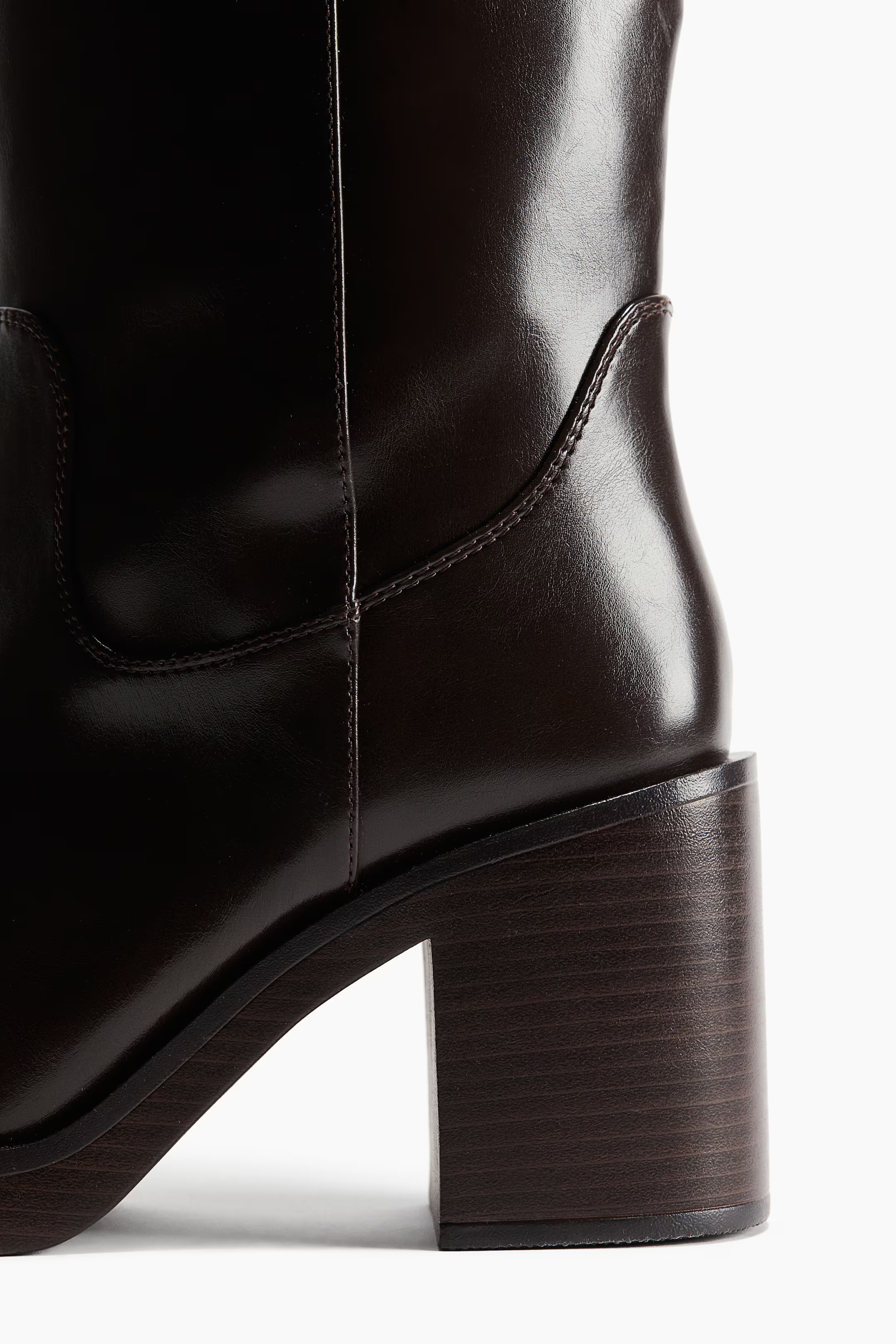 Knee-high boots - High heel - Dark brown - Ladies | H&M GB | H&M (UK, MY, IN, SG, PH, TW, HK)