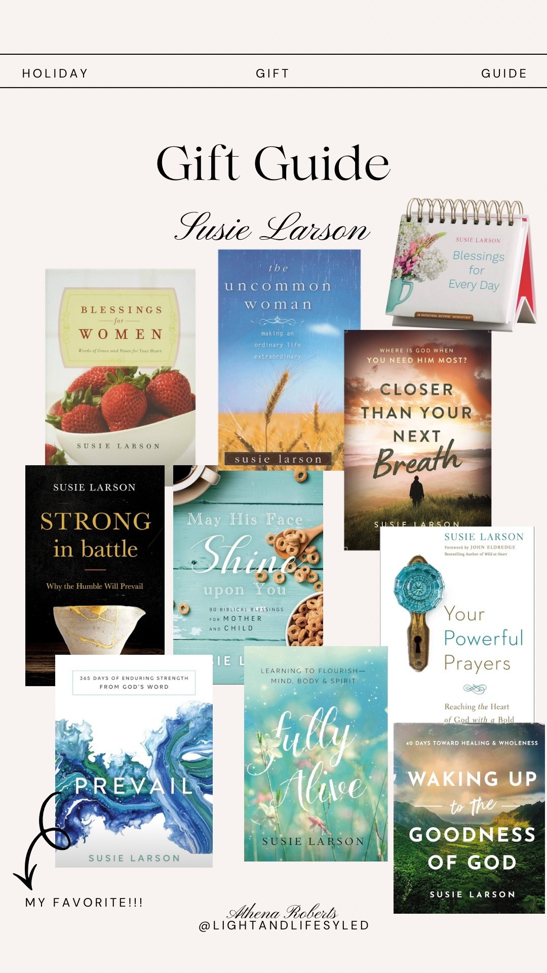 I love all of Susie Larson’s books, but “Prevail” is my favorite! These would make a  perfect gift!🎁

Gifts for her, gift guide, Susie Larson, Christmas gifts

#LTKGiftGuide #LTKSaleAlert #LTKFindsUnder50