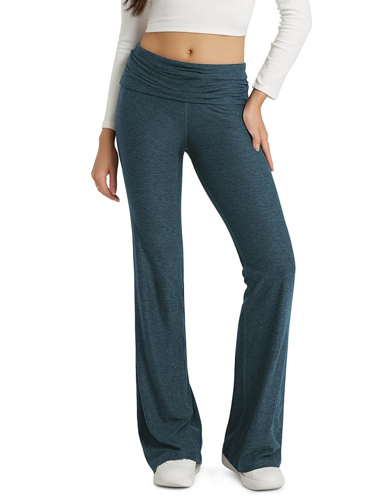 ODODOS Women’s Foldover Pants - Ultra Soft Stratum Tech Performance Mid Rise Casual Lounge Yoga... | Amazon (US)
