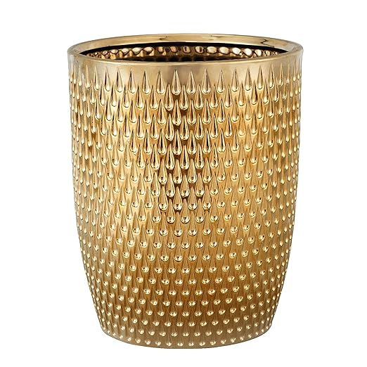 Modern Golden Small Trash Can Wastebasket, Garbage Container Bin for Bathrooms, Powder Rooms, Kit... | Amazon (US)